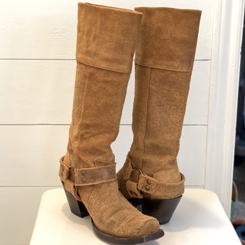 Old Gringo suede motorcycle boots